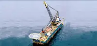 Crane Pipelaying Barge